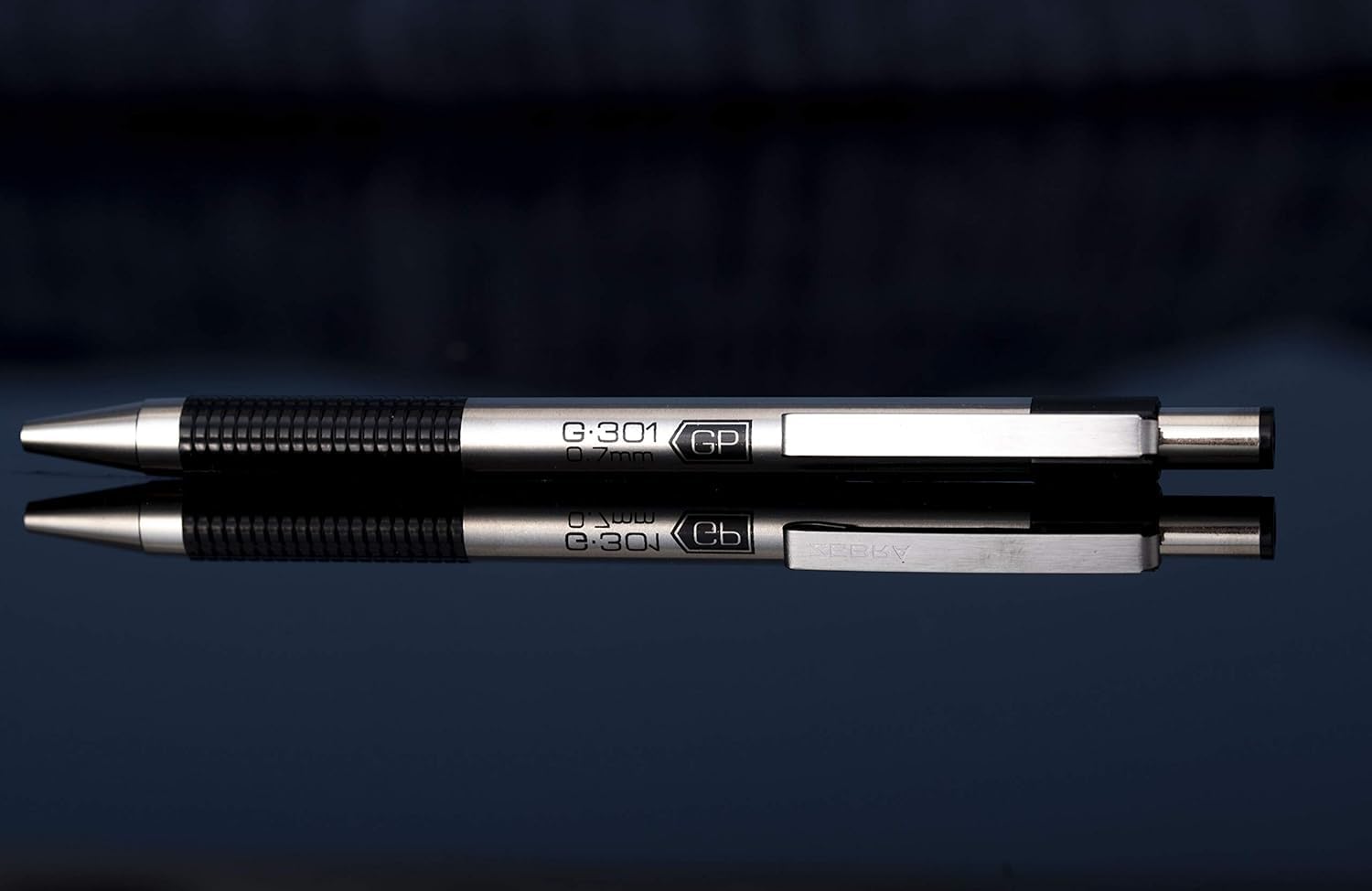 Zebra Pen G-301 Retractable Gel Pen, 0.7mm Medium Point, Stainless Steel Barrel, Textured Grip, 6