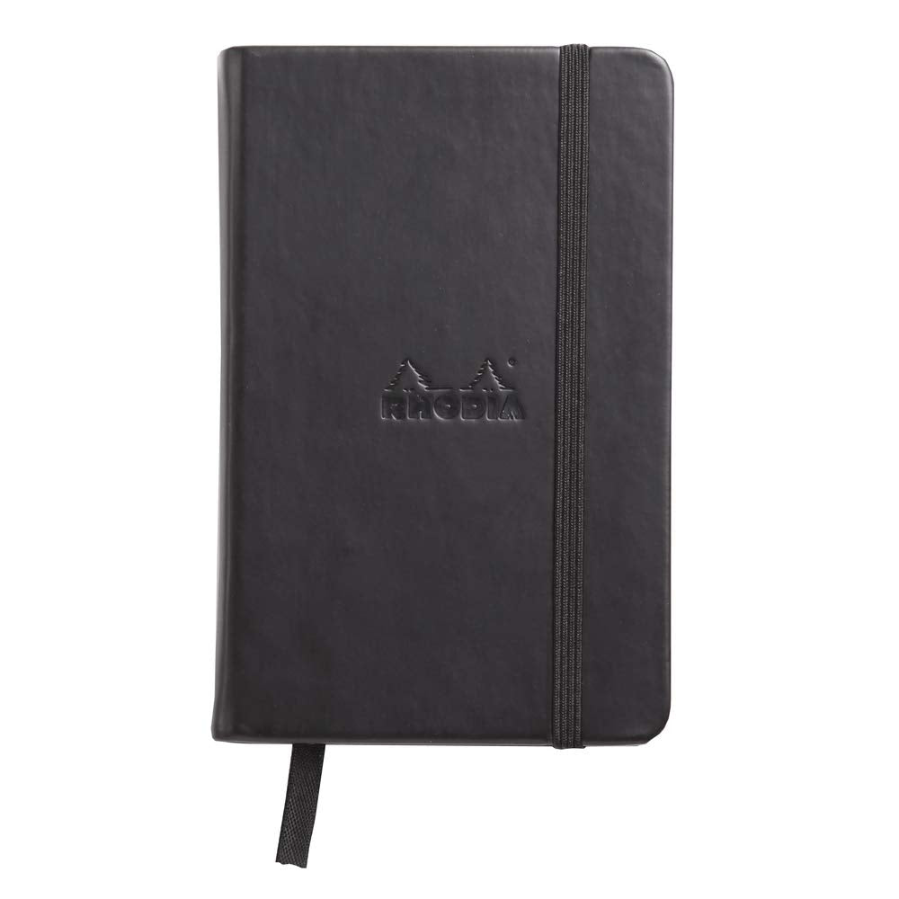 RHODIA 118069C - Rigid Black Webnotebook - A6 - Lined - 192 pages - Clairefontaine Ivory Paper 90