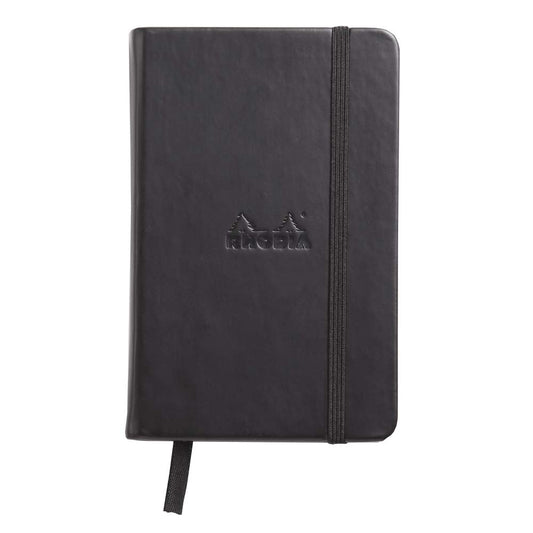 RHODIA 118069C - Rigid Black Webnotebook - A6 - Lined - 192 pages - Clairefontaine Ivory Paper 90