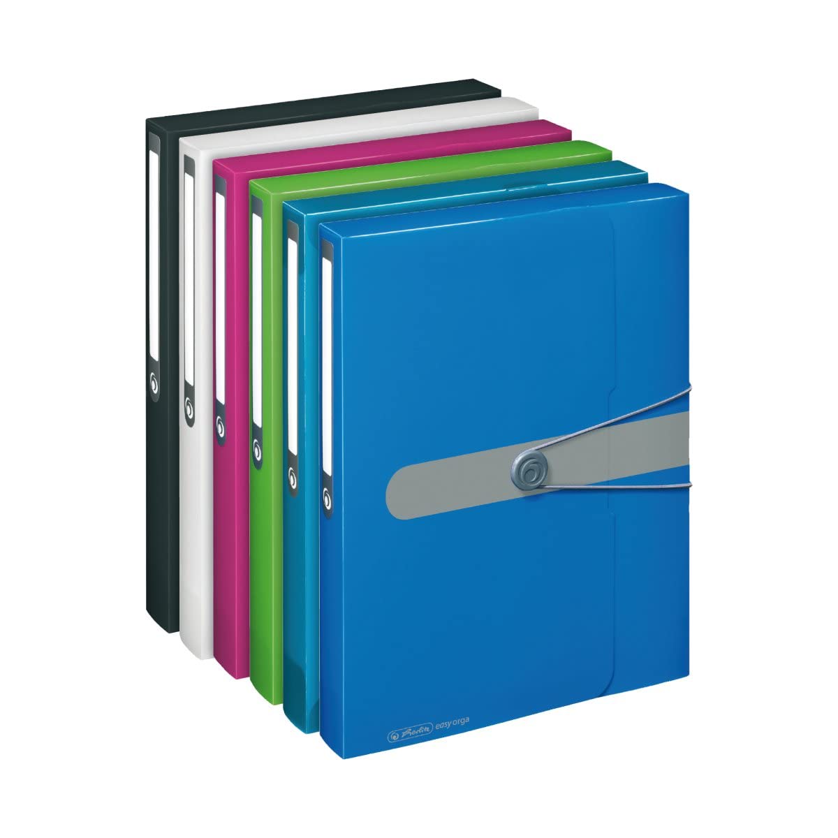 Herlitz Archive Box A4 Polypropylene with Spine Label Back Width 4 cm, 1 Piece, Design Print Opaque
