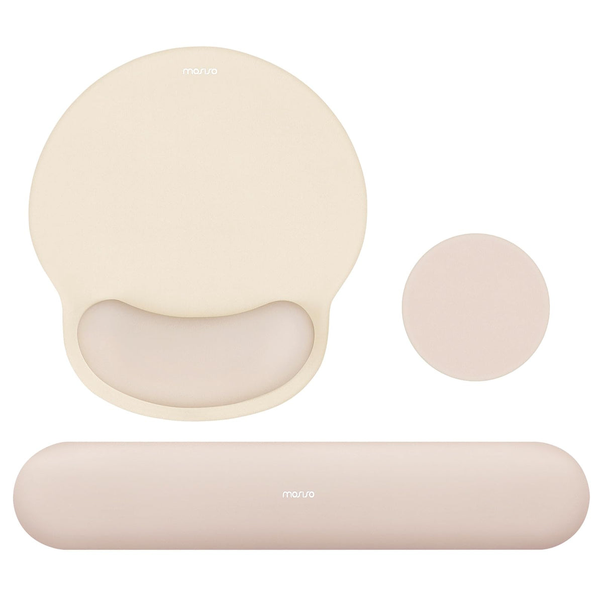MOSISO Wrist Rest Support for Mouse Pad&Keyboard Set, Apricot