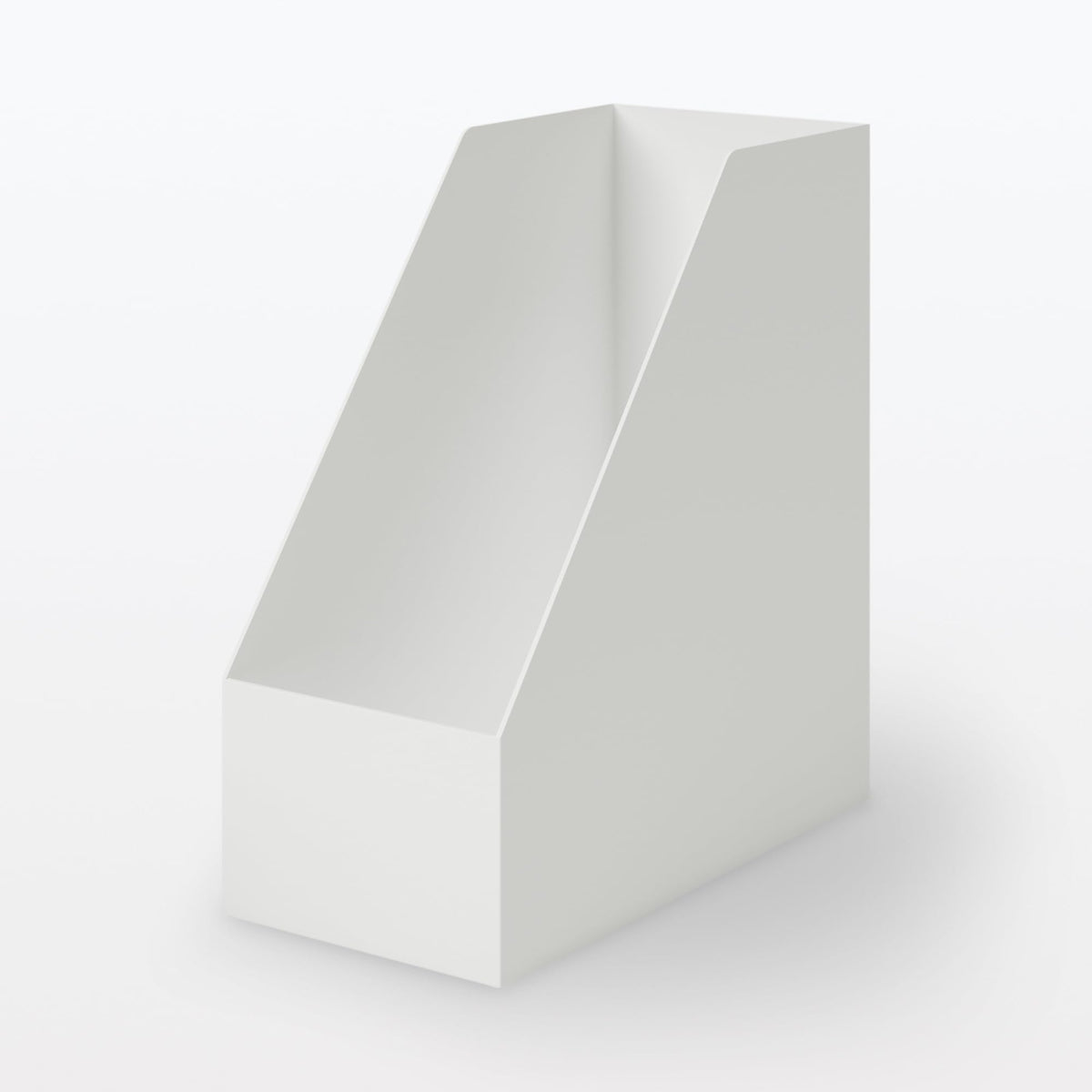 MUJI NCE45A3A Standing File Box with Recycled Polypropylene, Wide, White Gray, Approx. Width 5.9 x