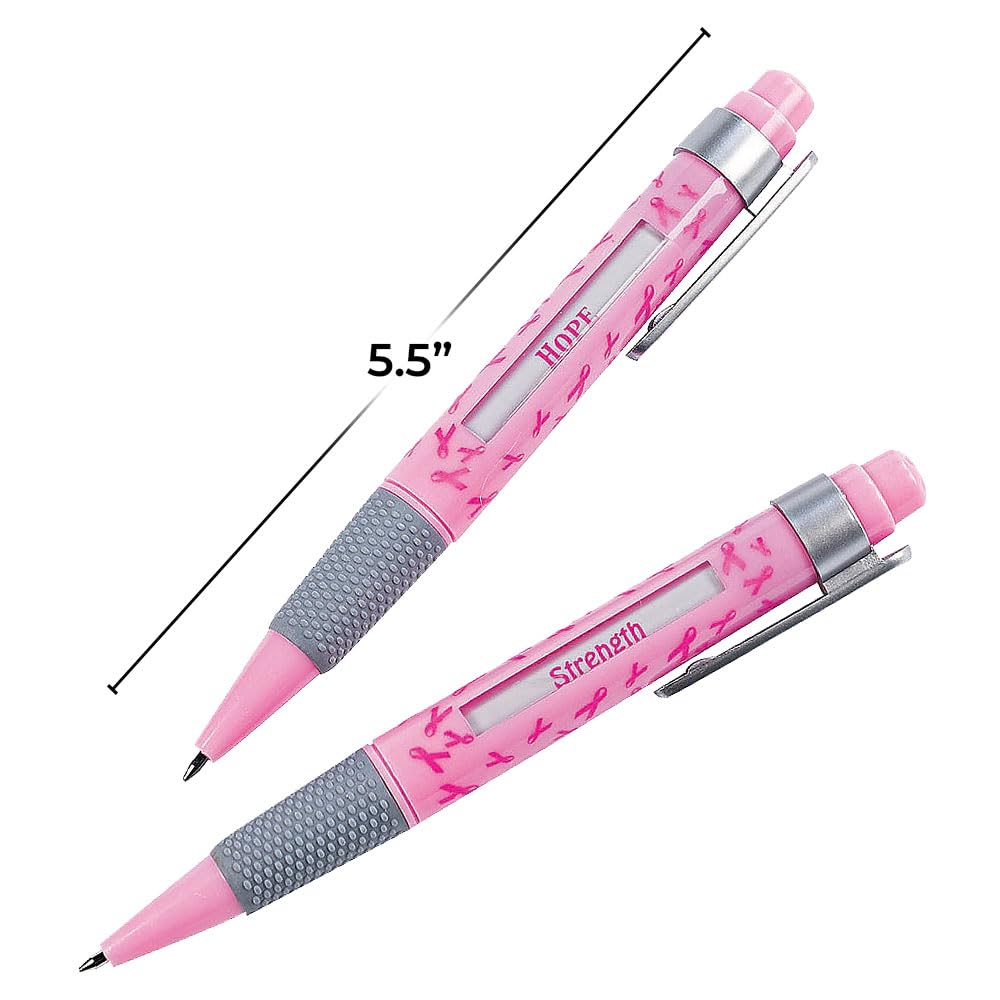 Fun Express Pink Ribbon Breast Cancer Awareness Message Pens (1 Dozen) Benefit, Marathon & Walk