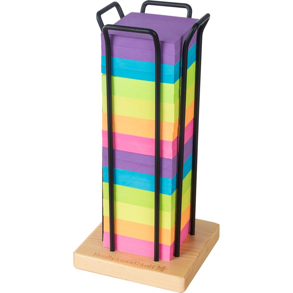 Really Good Stuff Sticky Note Tower - 1 Tower, 5"W by 5"D by 1"H, Notes Holder, Office And School