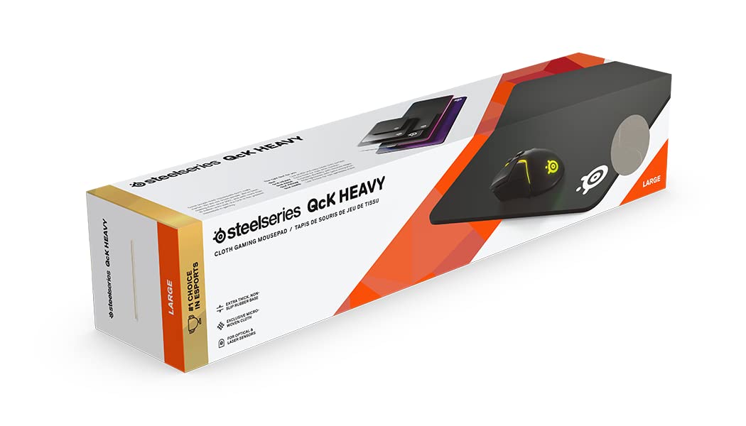 SteelSeries QcK Heavy - Large - Gaming Mouse Pad - Extra Thick Non-Sip Rubber Pad - Exslusive