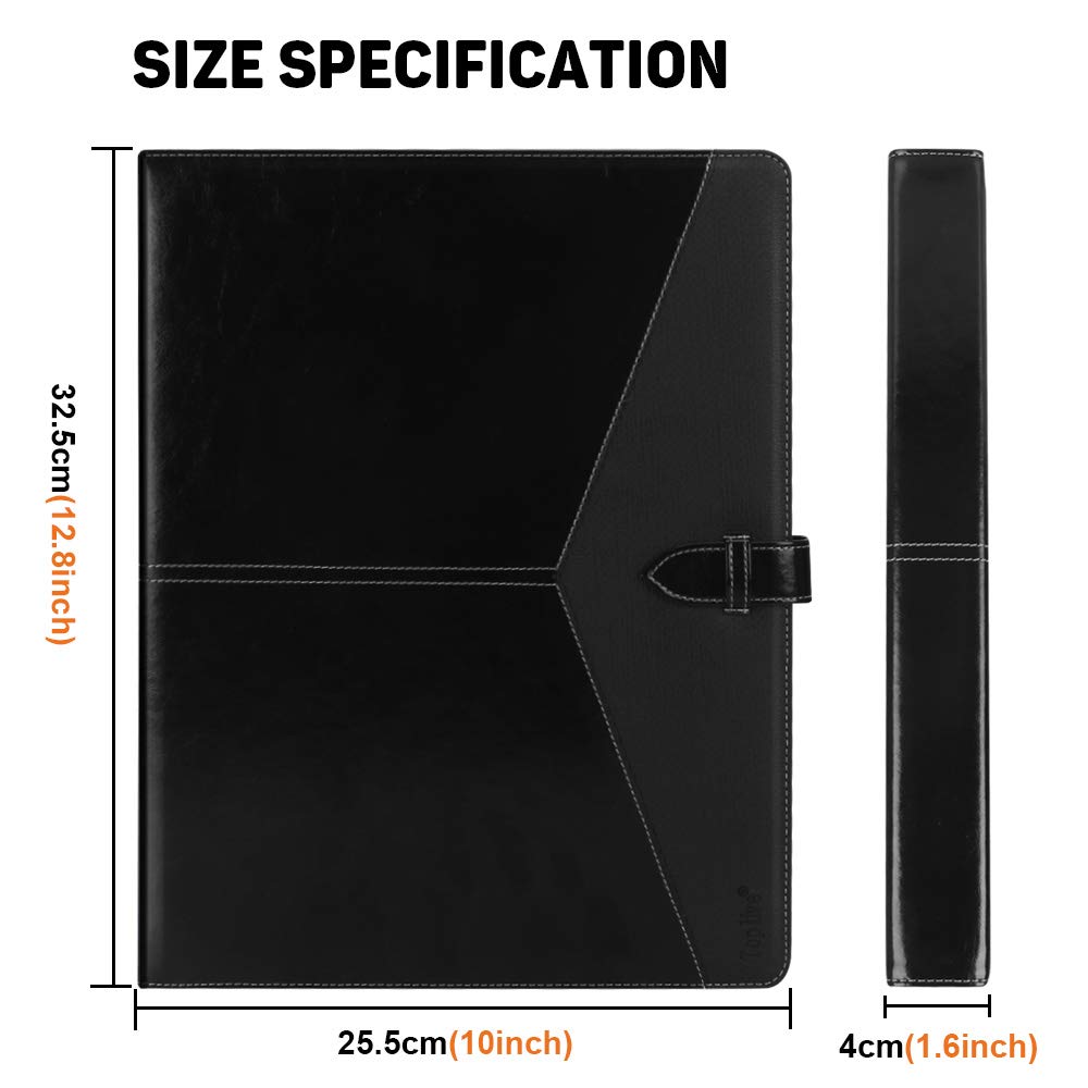 Toplive Padfolio 3 Ring Binder Organizer Business Portfolio Folder for Women, A4/ Letter Size PU