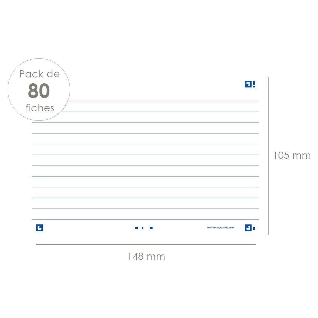 Oxford Flash 2.0-80 Bristol Flash Cards A6 (105 x 148 mm) Ruled White Frame