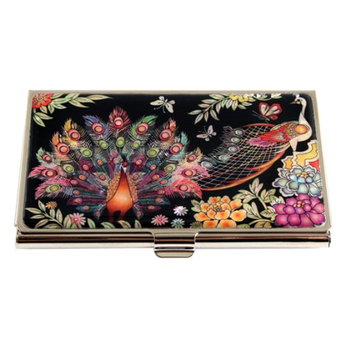 Mother of Pearl Design RFID Blocking Protection Business Card Case, Credit Card Holder, Metal Name