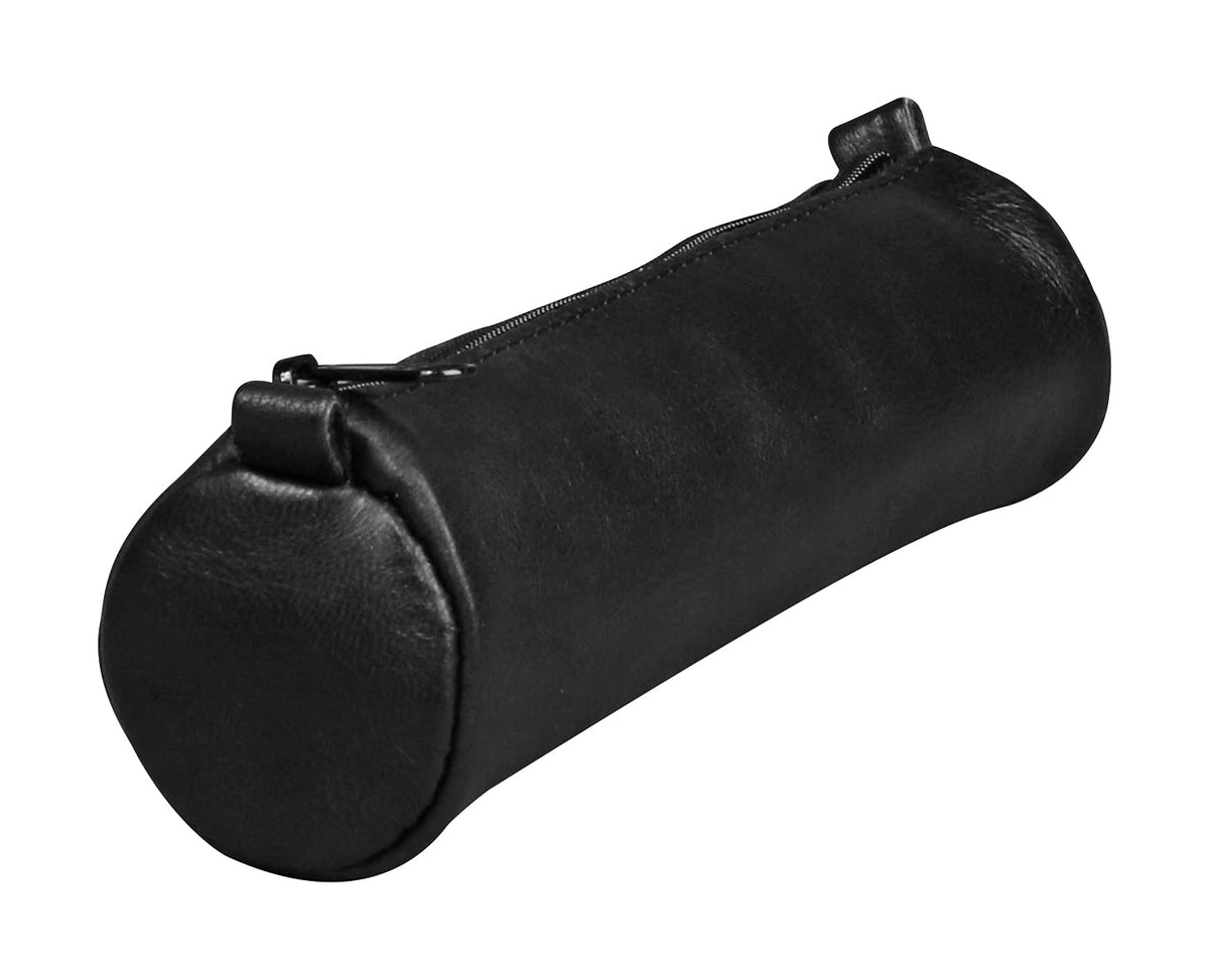 Clairefontaine 77019C Collection Age Bag A Small Round Pencil Case in Genuine Black Lambskin - 18.5