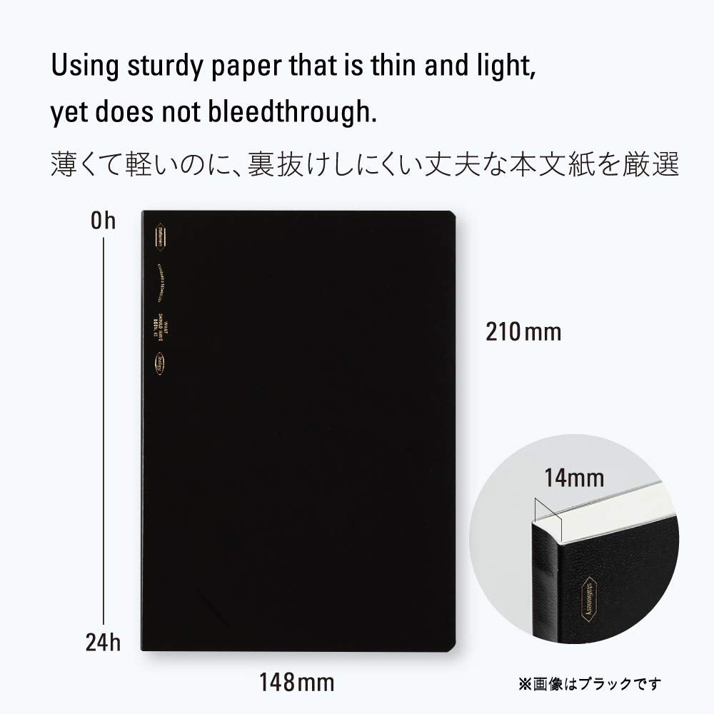 Nitoms S4101 STALOGY Notebook, A5, Squared, 365 Days Notebook, Black