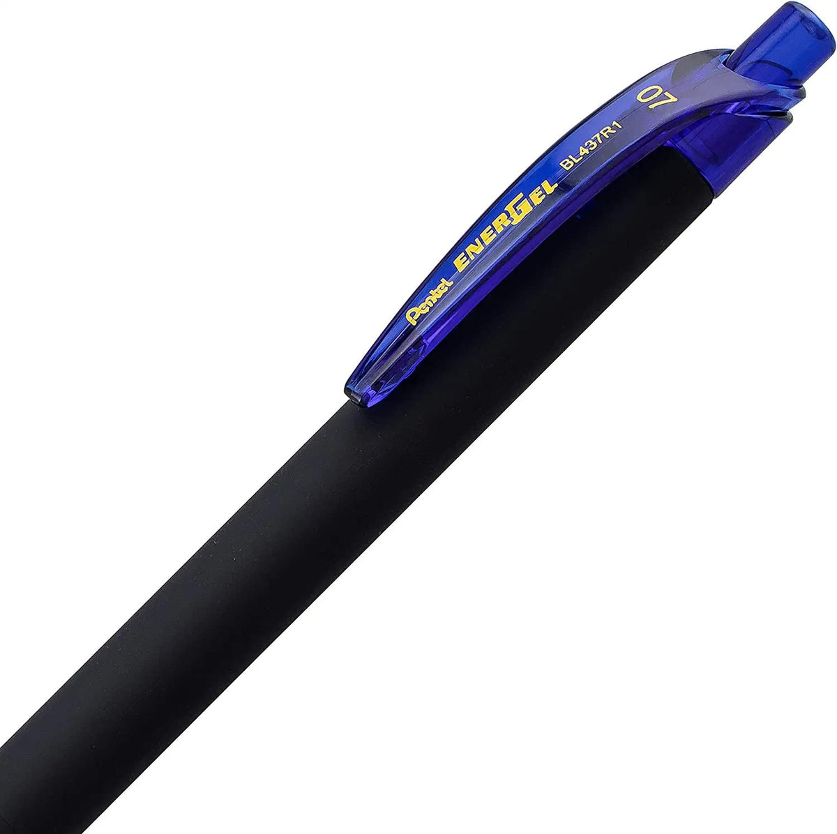 Pentel Energel 0.7 Kuro Gel Pen - Medium Line - 12 Pack of 6 Black & 6 Blue