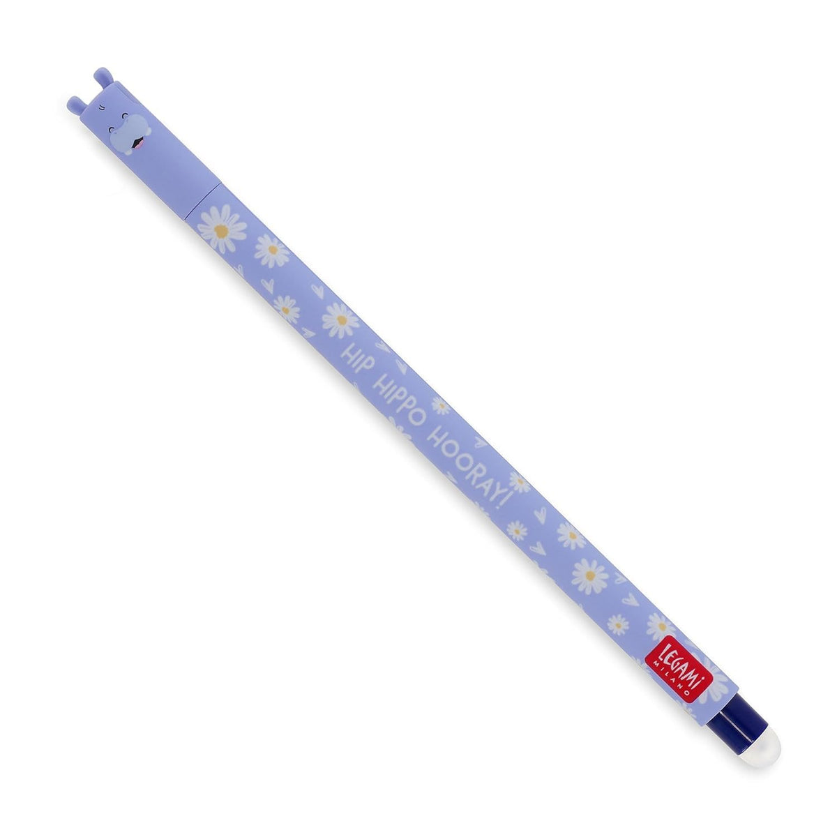 Effaceable Gel Pen - Lavender Blue Hippo, Hip Hippo Hooray! - Blue, 0.7mm by Legami