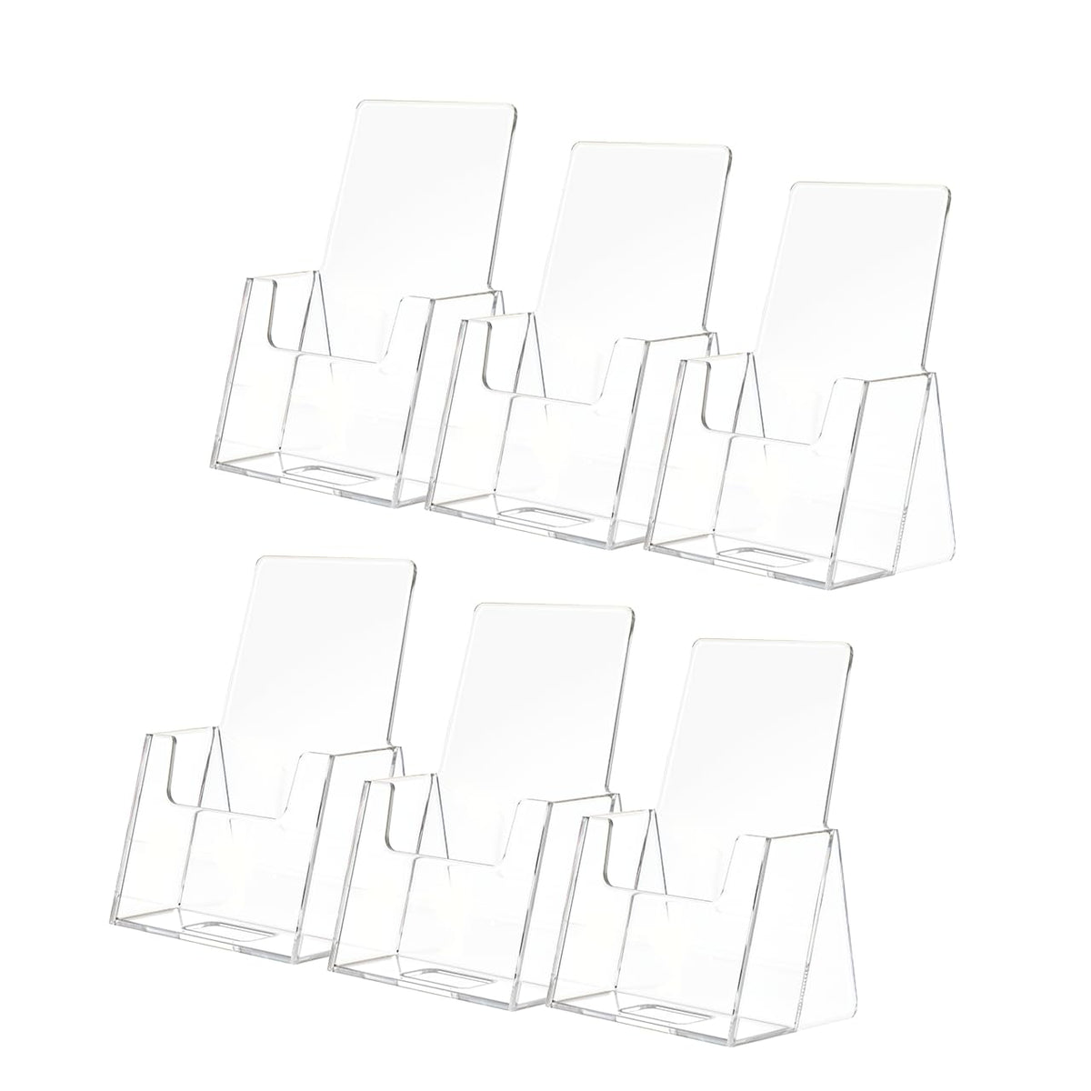 Marketing Holders 6 Pack Vertical Business Card Holder for 2" x 3.5" Gift Cards Clear Acrylic