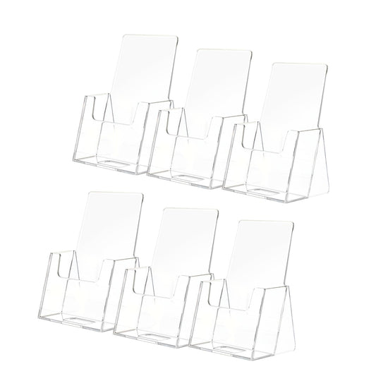 Marketing Holders 6 Pack Vertical Business Card Holder for 2" x 3.5" Gift Cards Clear Acrylic