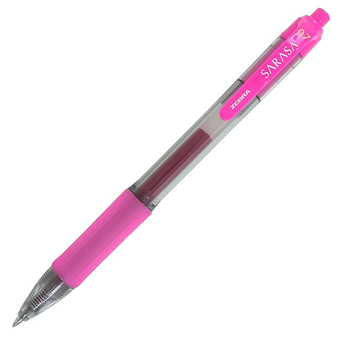 Zebra Pen Sarasa Retractable Gel Ink Pens, Medium Point 0.7mm, Fuchsia Color Rapid Dry Ink, 12-Count