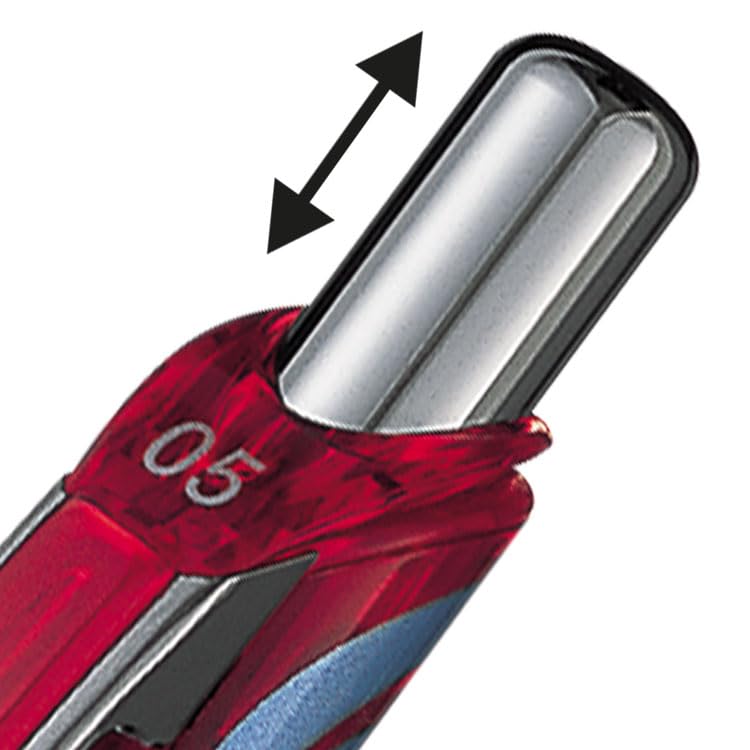 Pentel Energel Xm Gel Rollerball Retractable Pen 0.5 mm Tip 0.25 mm Line - Red Ref BLN75-B (Pack of