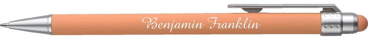ExpressDesigns™ - Pastel Personalized Pens with Stylus - Soft Touch Design - Custom Printed Name