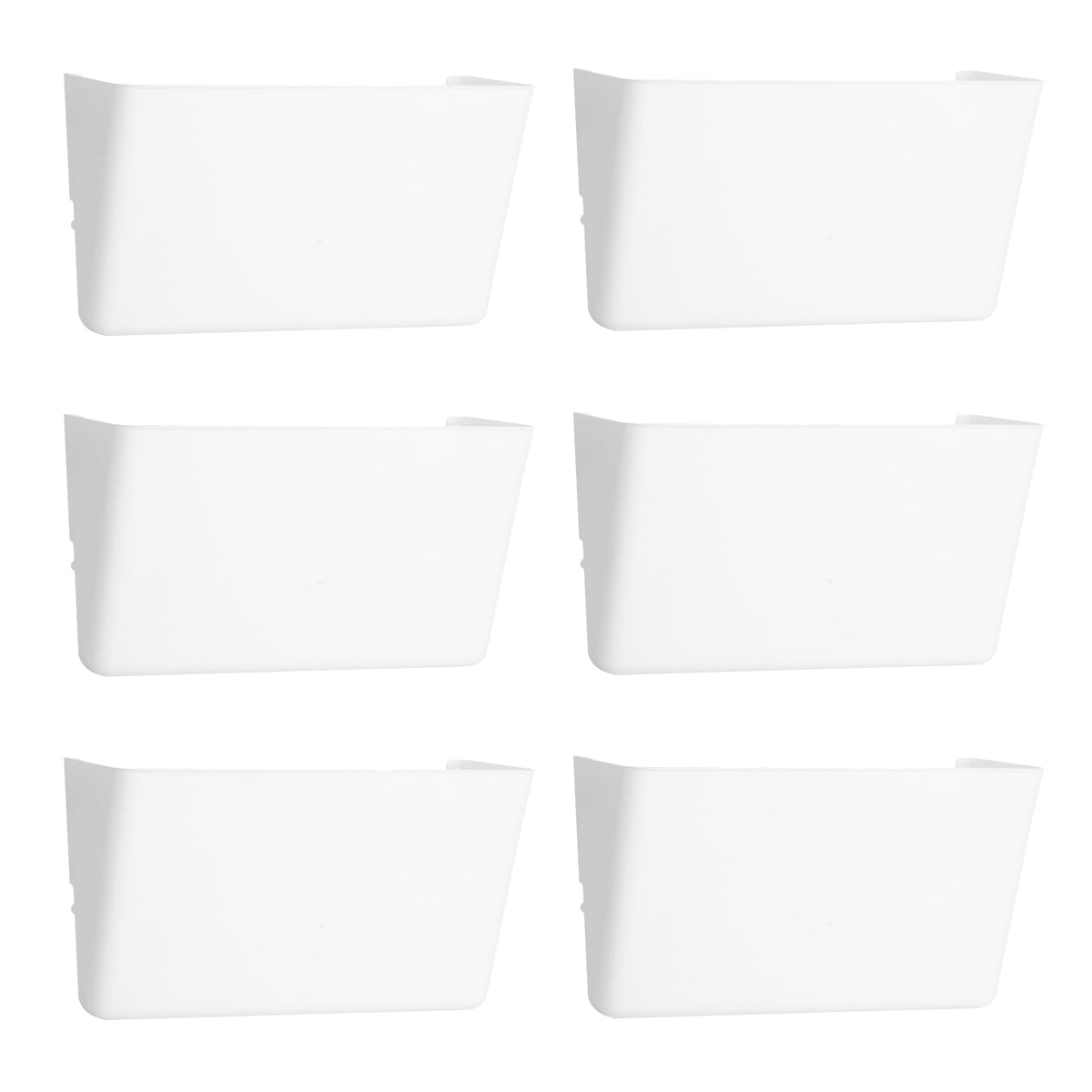 EASEPRES 6 Pack White Plastic Single Pocket Hanging File Organizer, Wall Mount Paper Mails