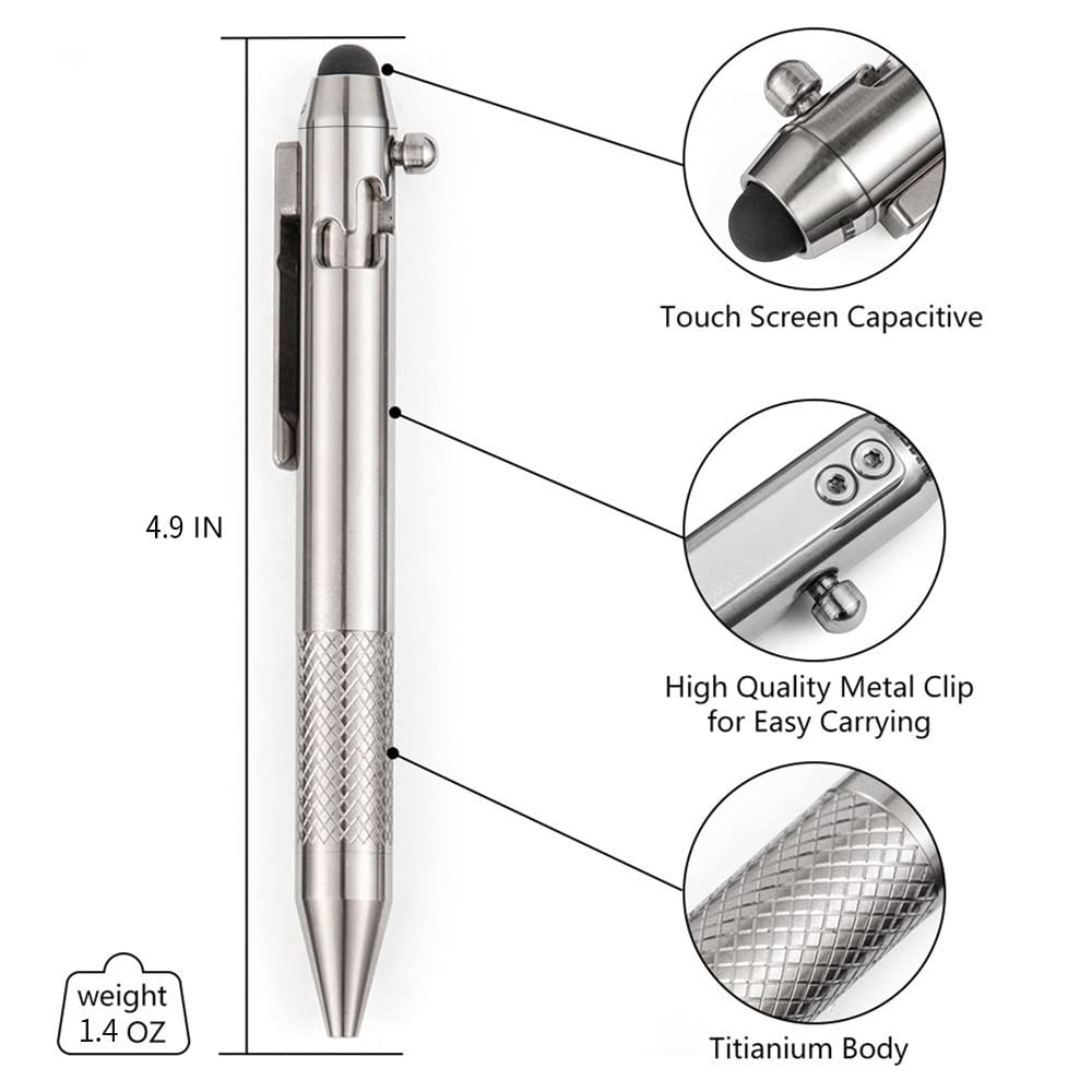Cool Hand 4.9'' Titanium Bolt Action Pen Stylus for Touch Screen