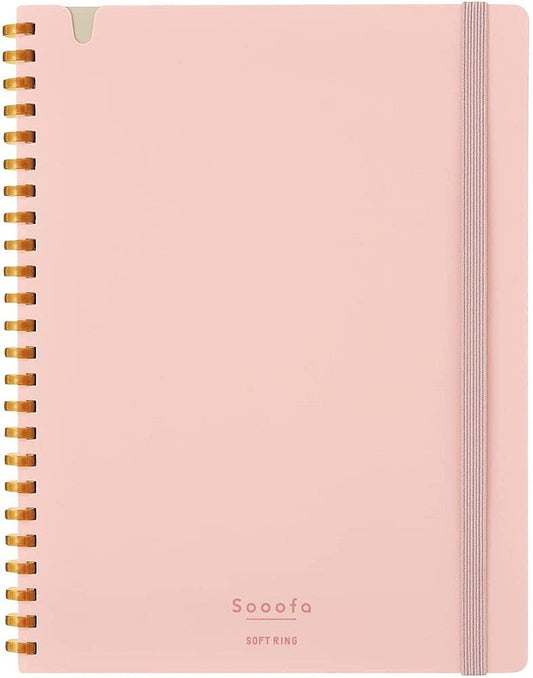 KOKUYO Graph Journal Notebook, Sooofa 8.3'' x 6.2'' Soft Ring Notebook for Women 4mm Grid Ruled, 80
