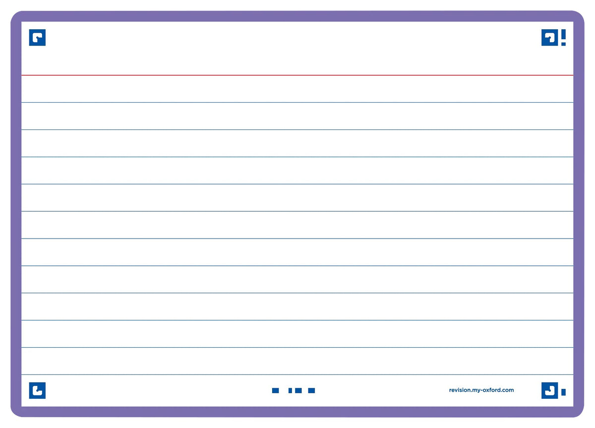 Oxford Flash 2.0 A6 Flash Cards (Pack of 80) a6 Violet