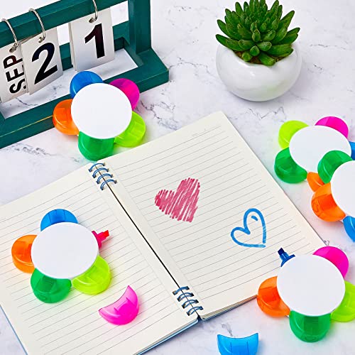 Outus 48 Pieces Petals Highlighters Assorted Colors 5 in 1 Pens Bulk