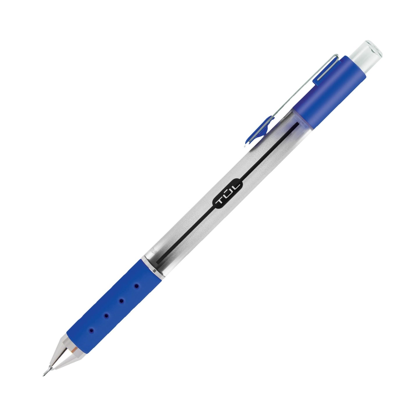 TUL Retractable Gel Pens, Needle Point, 0.7 mm, Gray Barrel, Assorted Bright Ink Colors, Pack Of 8