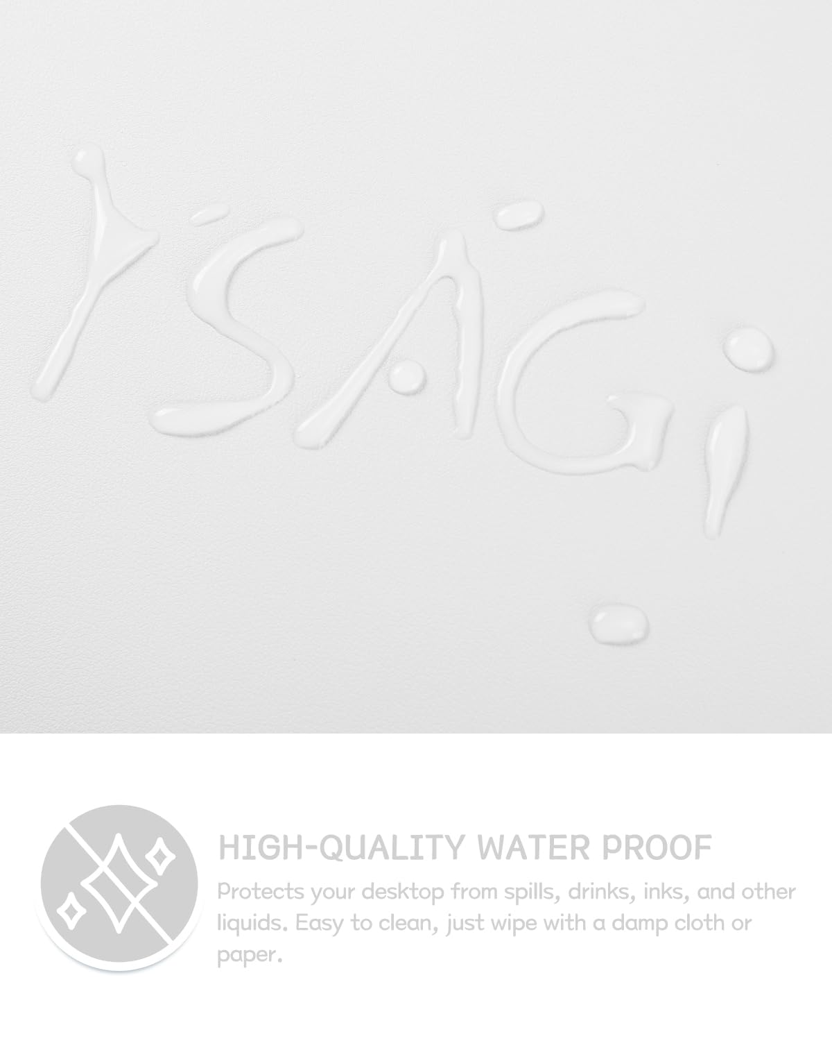 YSAGi Non-Slip Leather Desk Pad Long Size, Waterproof Laptop Computer Desk Keyboard Mat, Table