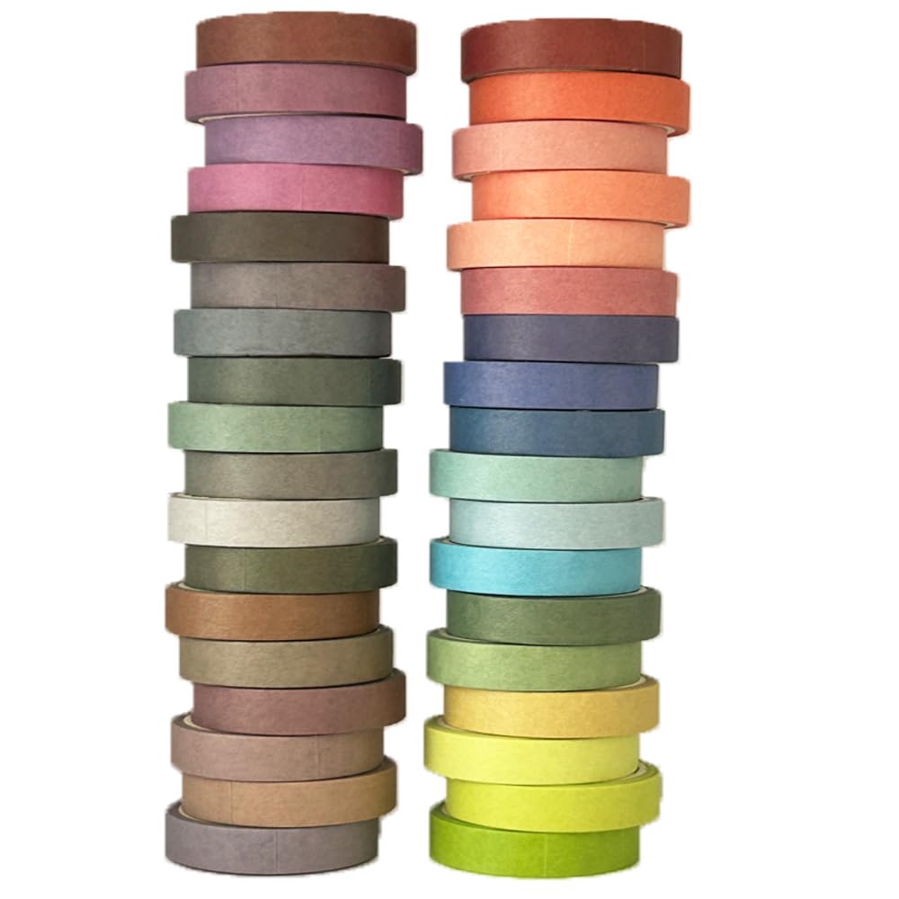 Maartla 36 Rolls Washi Tape Set, Pastel Washi Tape Colorful Masking Tape 10mm Wide, Decorative Tape