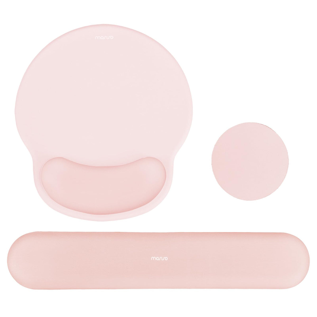 MOSISO Wrist Rest Support for Mouse Pad&Keyboard Set, Chalk Pink