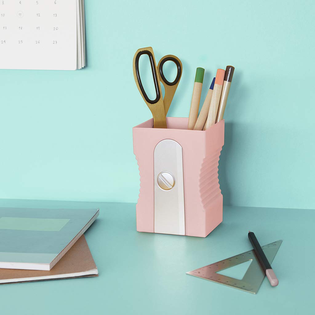 Balvi Sharpener Pencil Pot Light Pink Original Fun Pencil Pot for Pencils in the Shape of a Tai