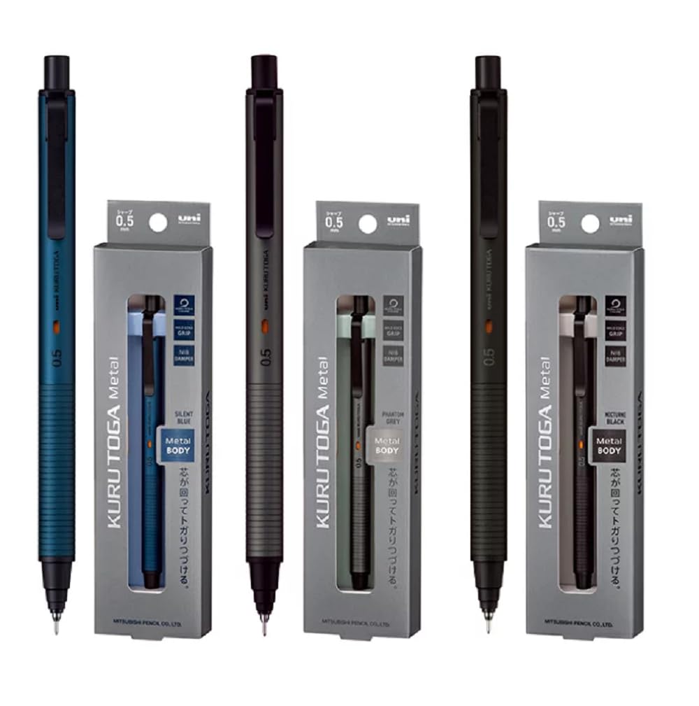 KURUTOGA Mitsubishi Pencil Mechanical Pencil Metal 0.5mm Phantom Gray M5KH1P.23 With Original
