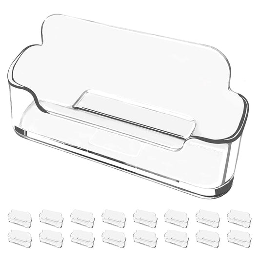vrupin Business Card Holder for Desk - 16 Pack Acrylic Business Card Holder , Fits 30-50 Business