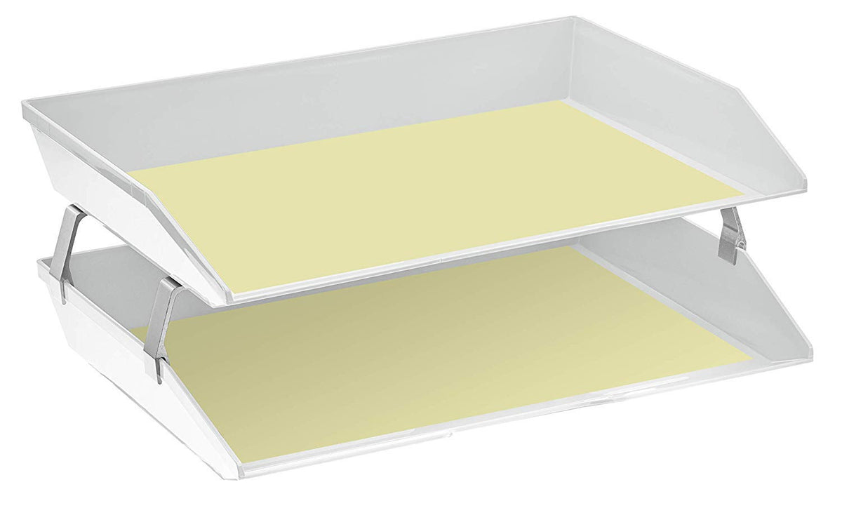 Acrimet Facility 2 Tier Letter Tray, Side Load, Letter Size/A4, Desktop File Organizer, Plastic