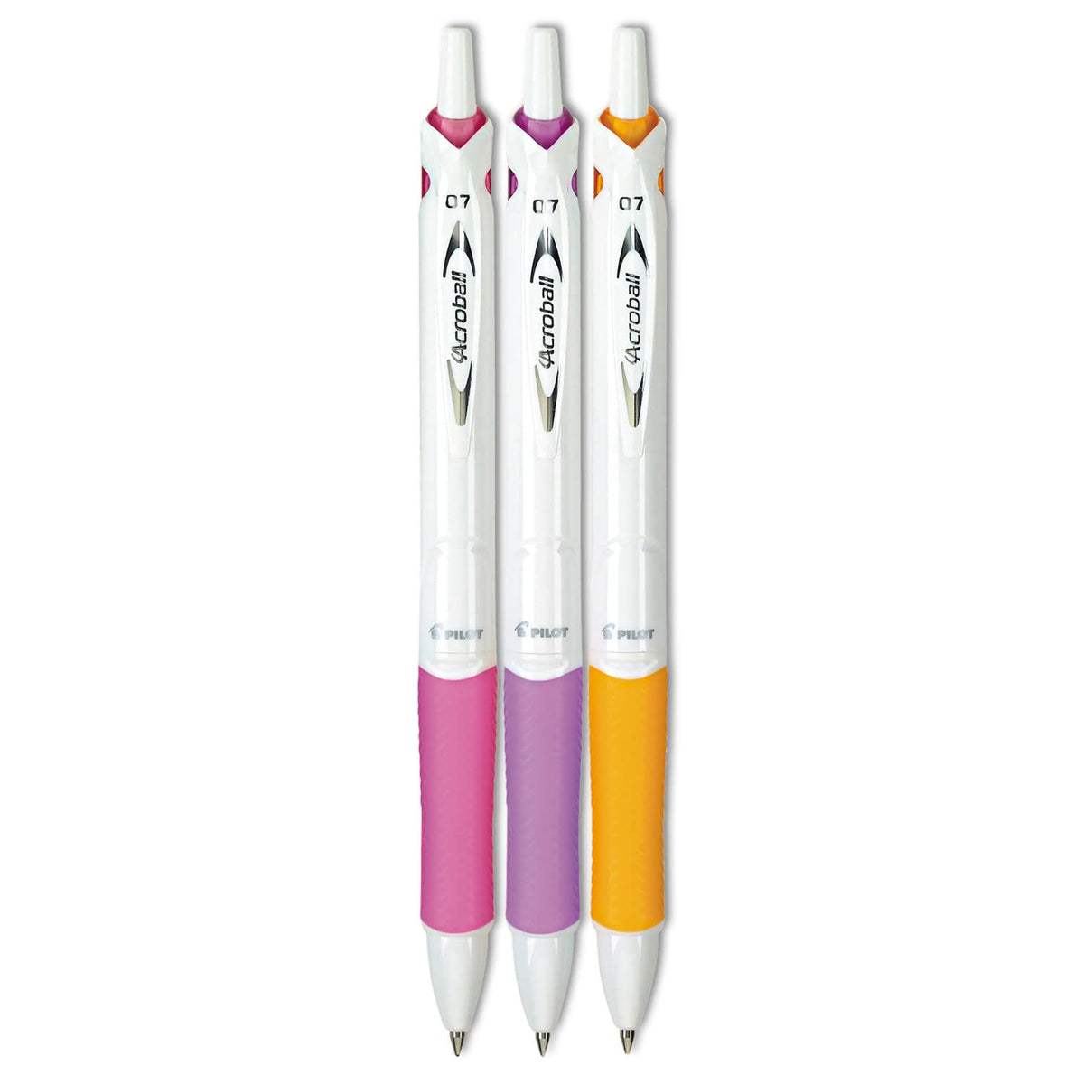 PILOT Acroball PureWhite Advanced Ink Refillable & Retractable Ball Point Pens with