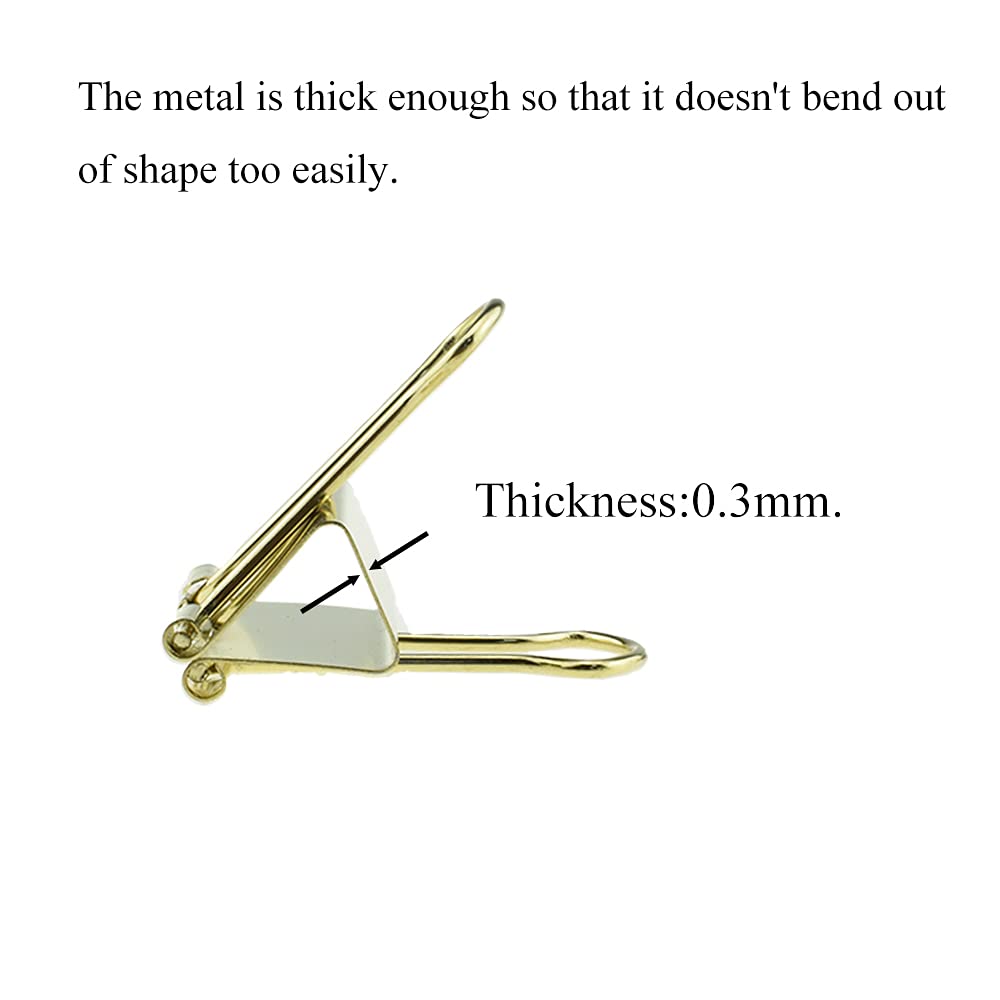 HAHIYO Binder Clips Paper Clamps Spring Steel Sturdy Medium 1.26 inches Width 0.39 Inch Capacity No