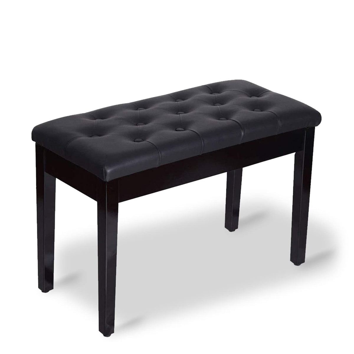 MICHYUGM Piano Bench with Padded Cushion and Music Book Storage Compartment, Duet Wooden Seat, 13.7