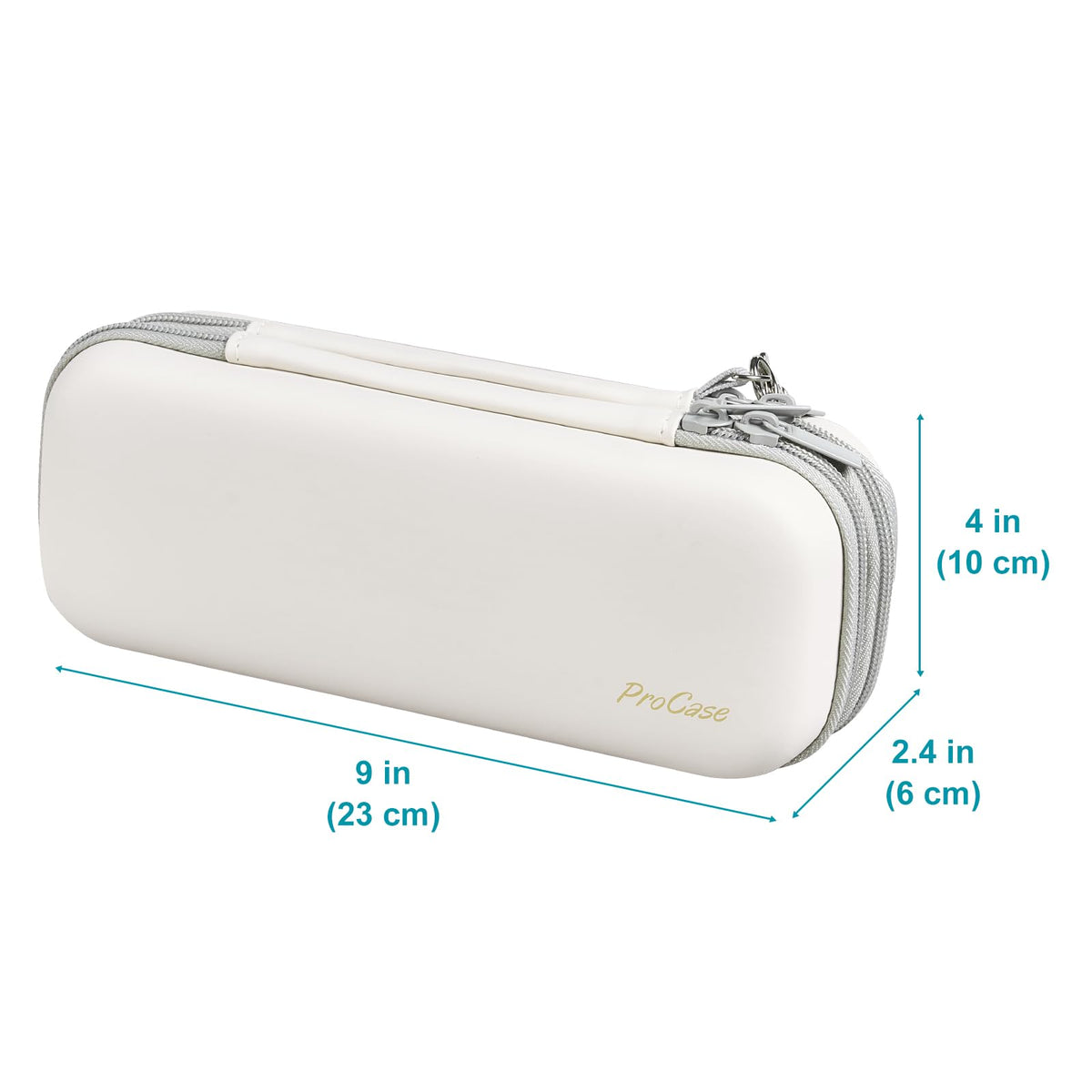 ProCase 2-Layer Hard Pencil Case, Large Capacity Storage Box Pouch, Beige