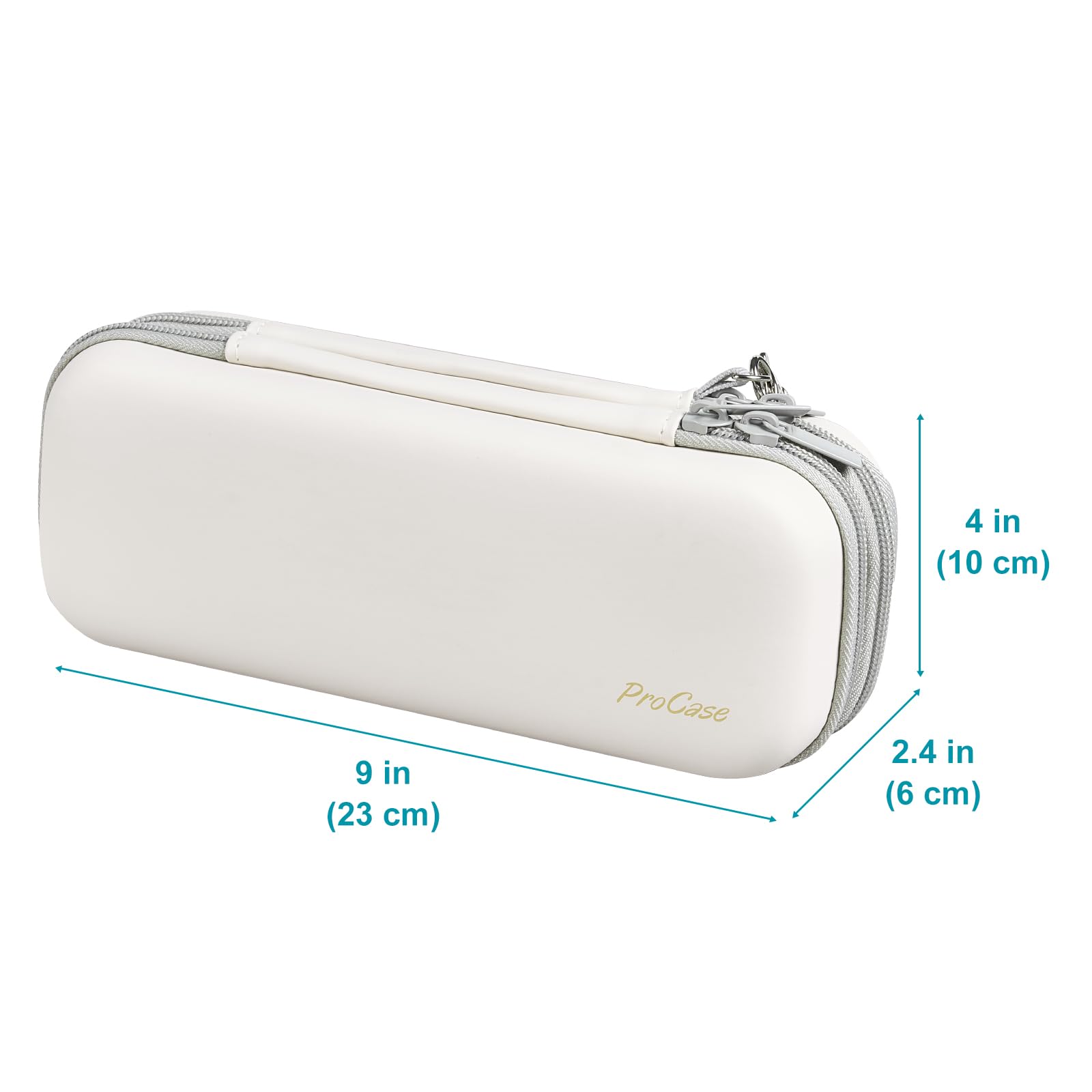 ProCase 2-Layer Hard Pencil Case, Large Capacity Storage Box Pouch, Beige