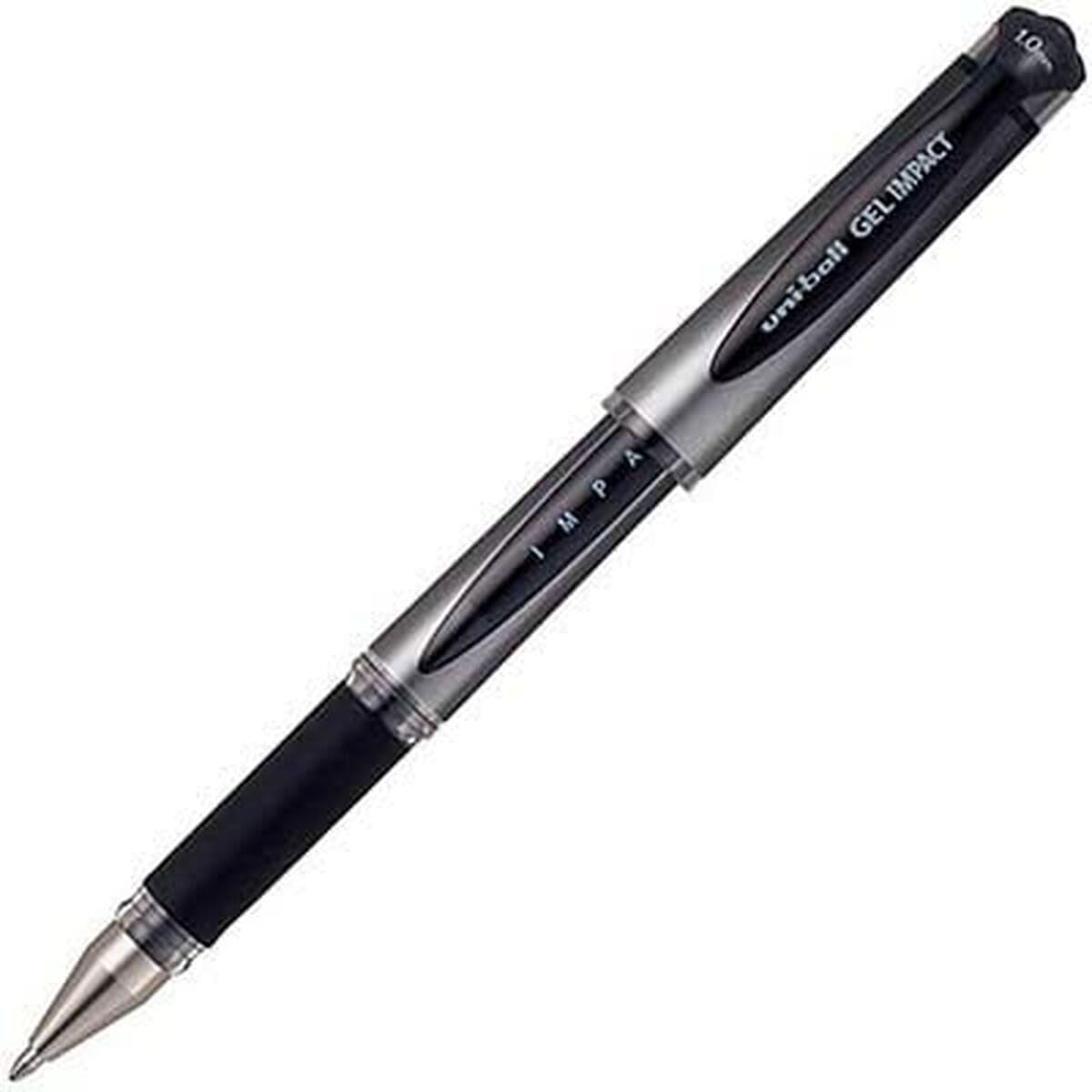 uni-ball Gel Impact Rollerball Gel Pens, 1 mm, Black (12-Pack)