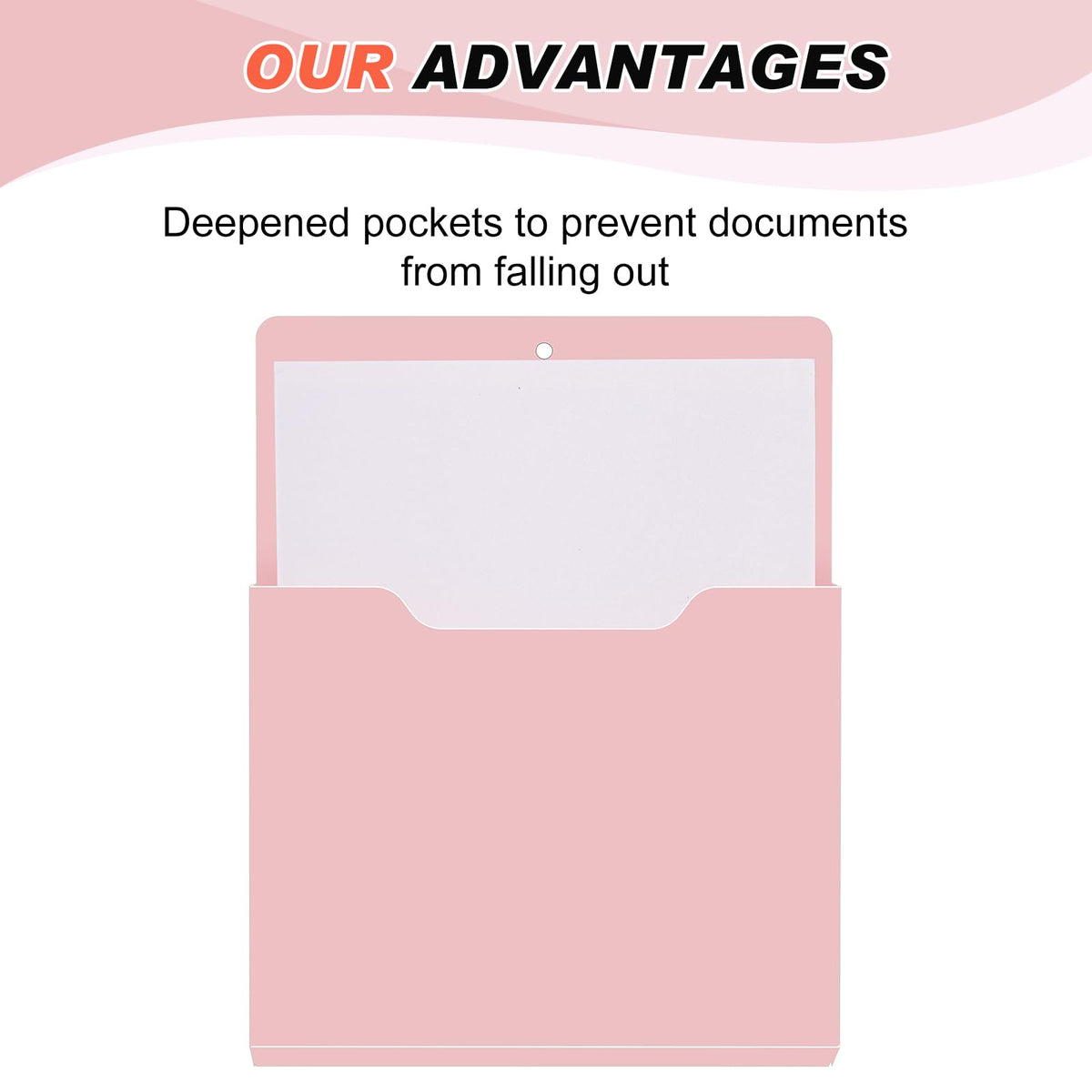 Fuutreo Magnetic Wall File Holder,6pcs,Rose Pink,Vertical-large