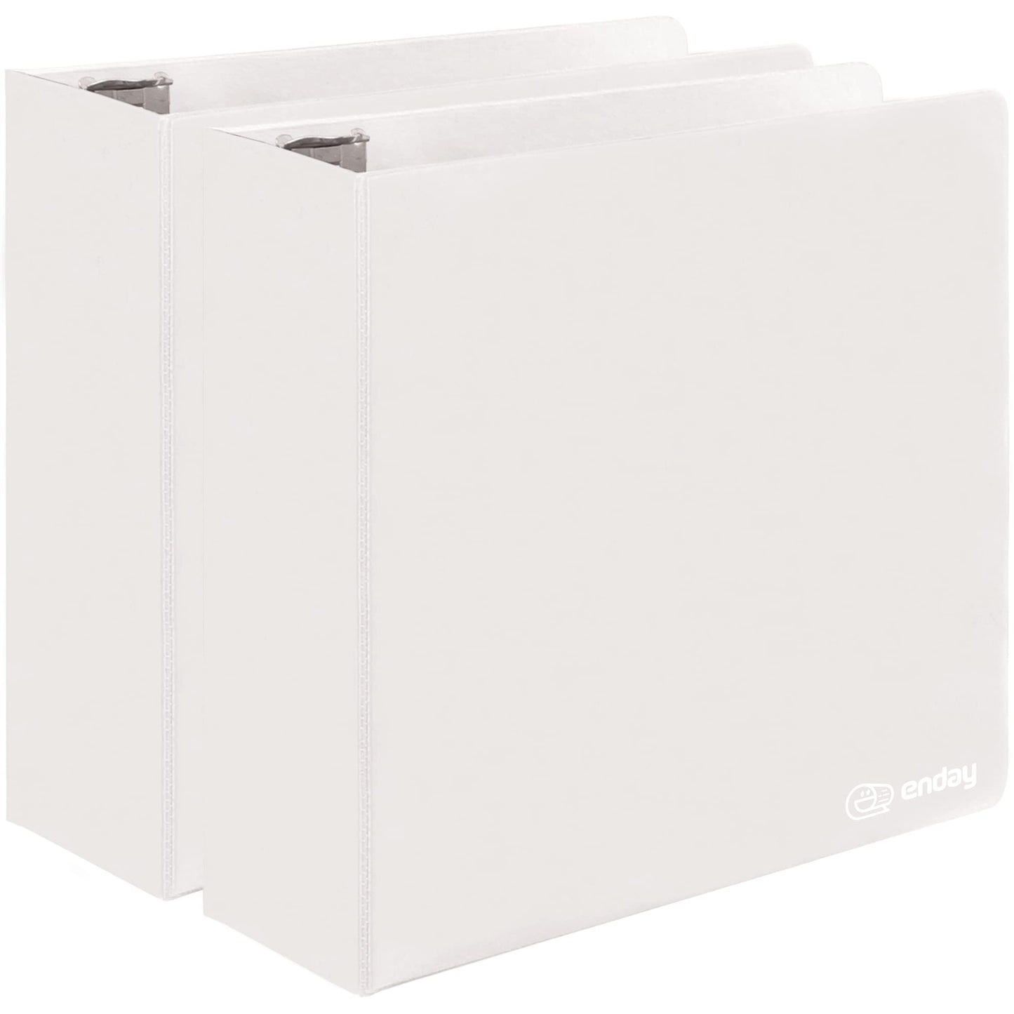 3 Inch Binder 3 Ring Binders White, Slant D-Ring 3” Clear View Cover with 2 Inside Pockets, Heavy