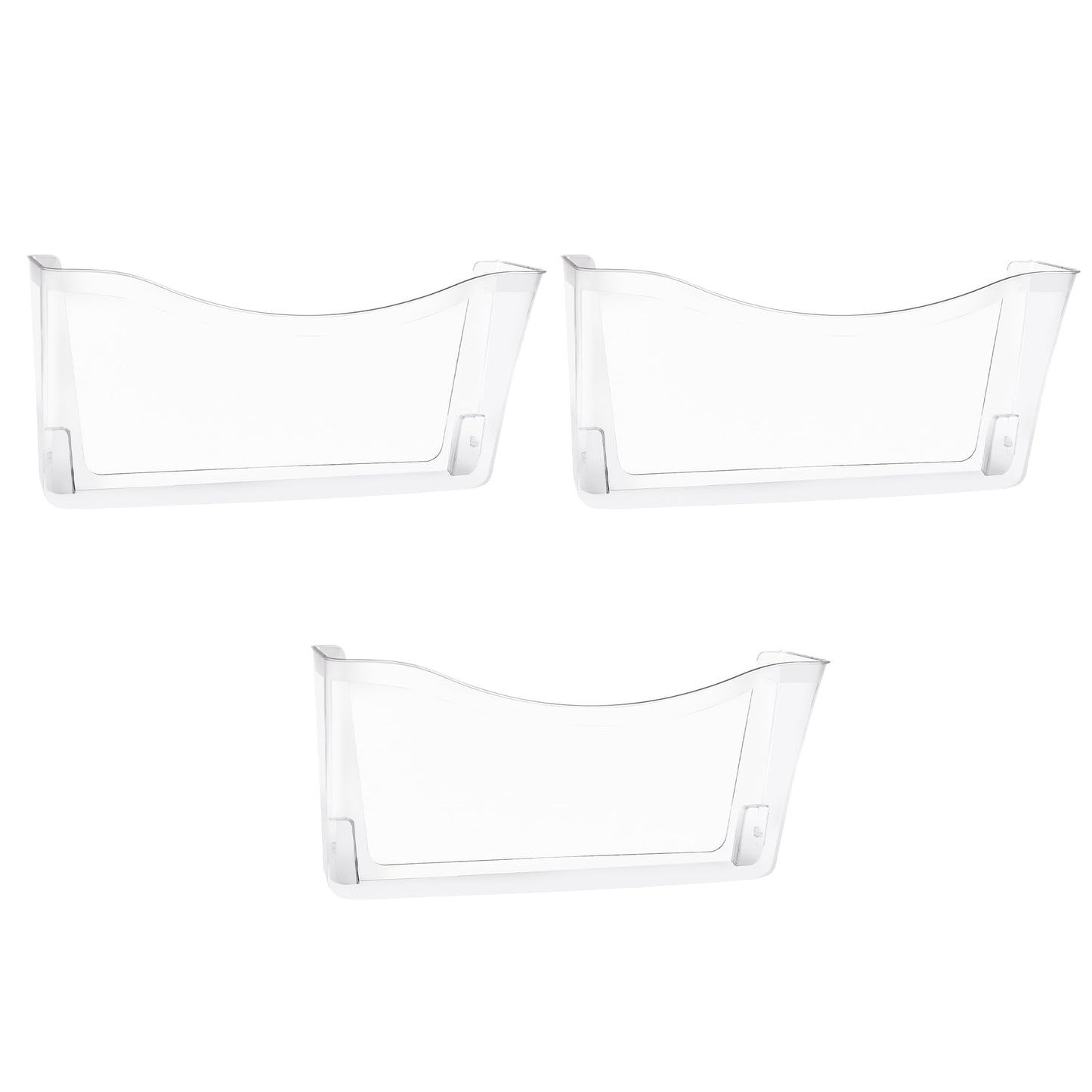 EASEPRES 3 Pack Clear Single Pocket Hanging File Organizer, Plastic Wall Mount Paper Mails