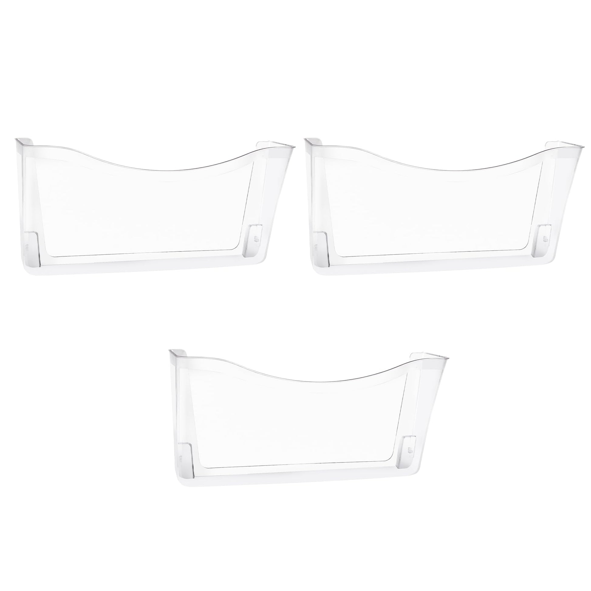 EASEPRES 3 Pack Clear Single Pocket Hanging File Organizer, Plastic Wall Mount Paper Mails
