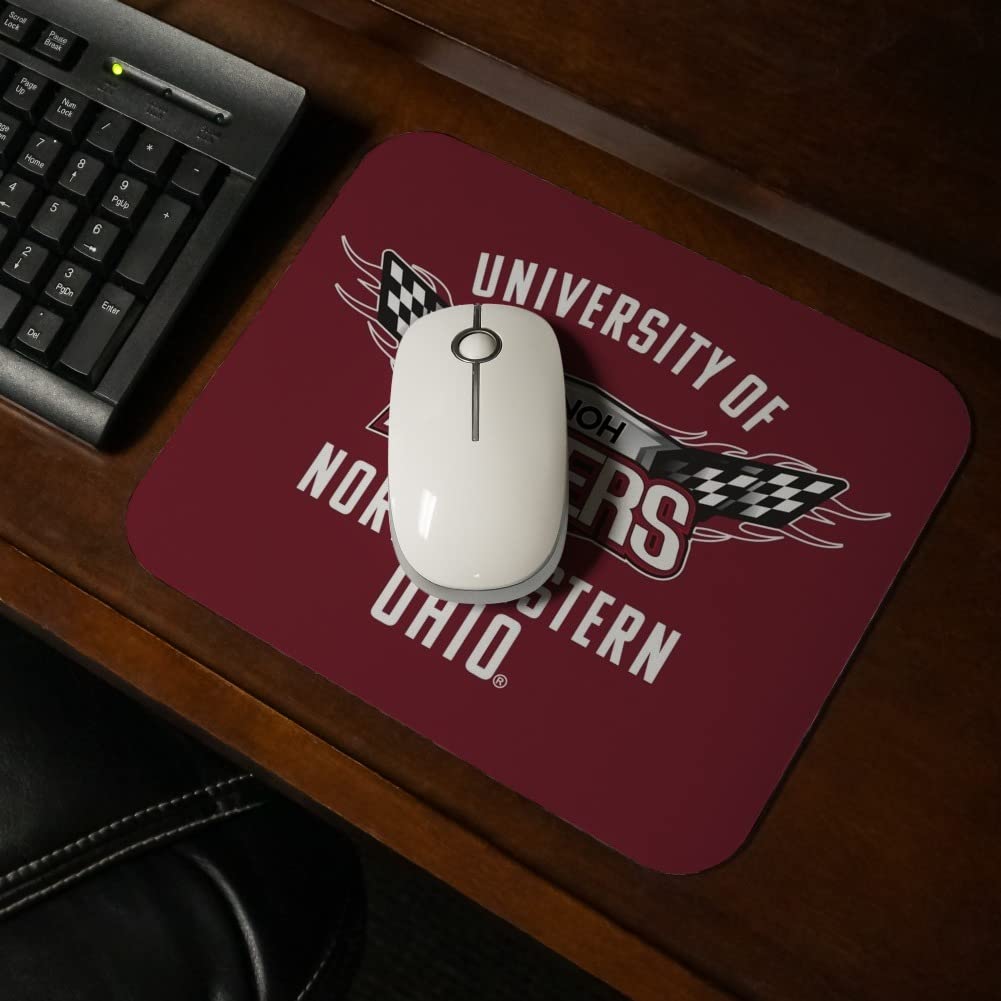 University of Northwestern Ohio Racers Logo Low Profile Thin Mouse Pad