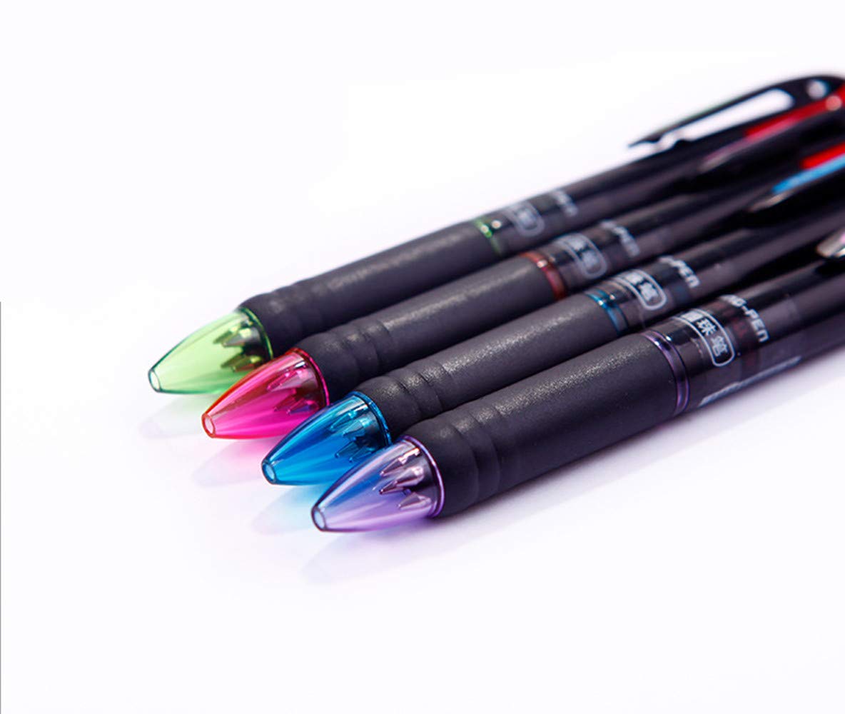 AEKAN 12 Pack Multicolor Pen Retractable 0.7mm 4 Color Ink(Black, Blue, Red, Green) in One