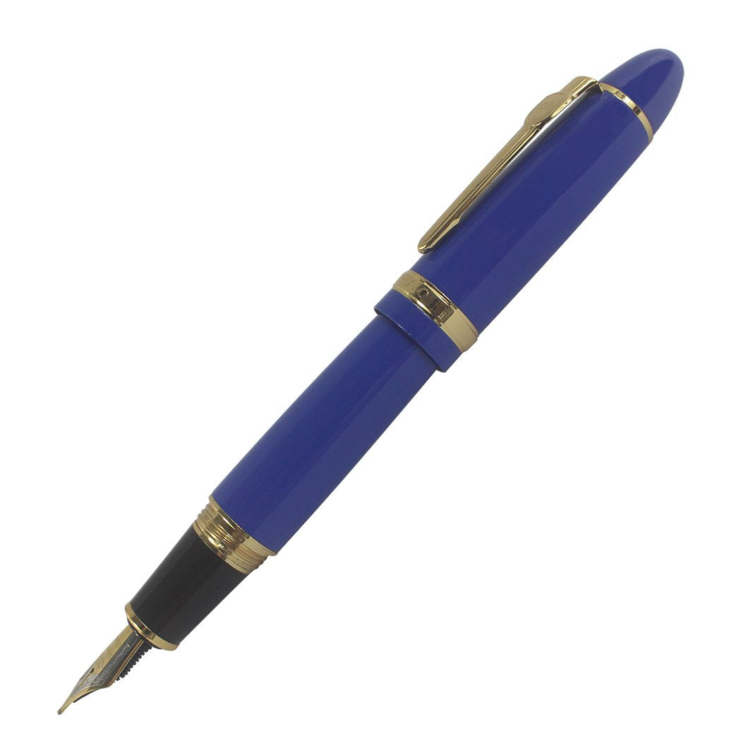 zoohot Jinhao 159 Fountain Pens Heavy Big Pen Gold Trim 3 Pieces in 3 Colors (Red, White, Blue)
