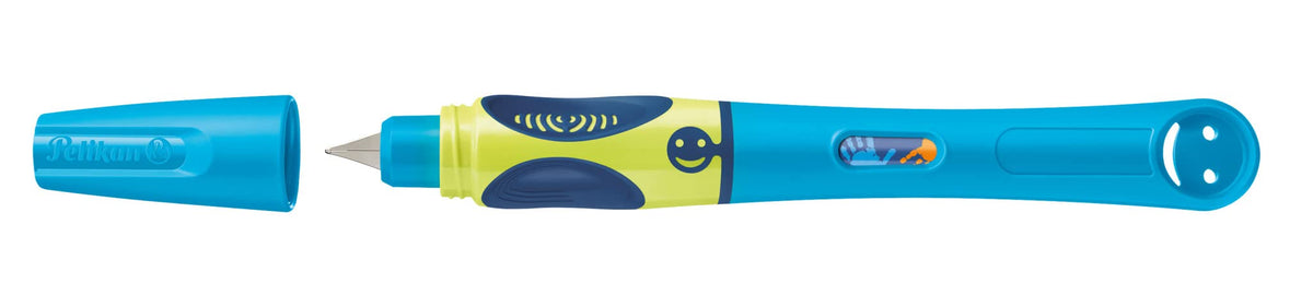 Pelikan Griffix Learner's Fountain Pen for Right-Handed Users, Neon Fresh Blue, Pack of 1 on