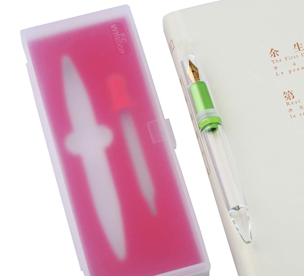 erofa M2 Metallic Green Fountain Pen (Extra Fine Nib 0.38mm) Transparent Eye Dropper Filling