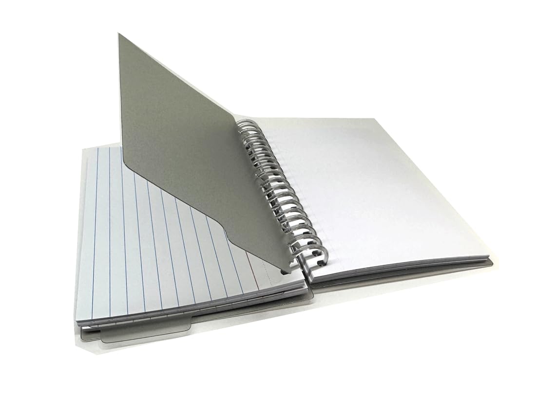 6 Pk 50 Sheets View Poly Spiral Bound 3" X 5" Ruled White Index Card With 2-Tab Divider